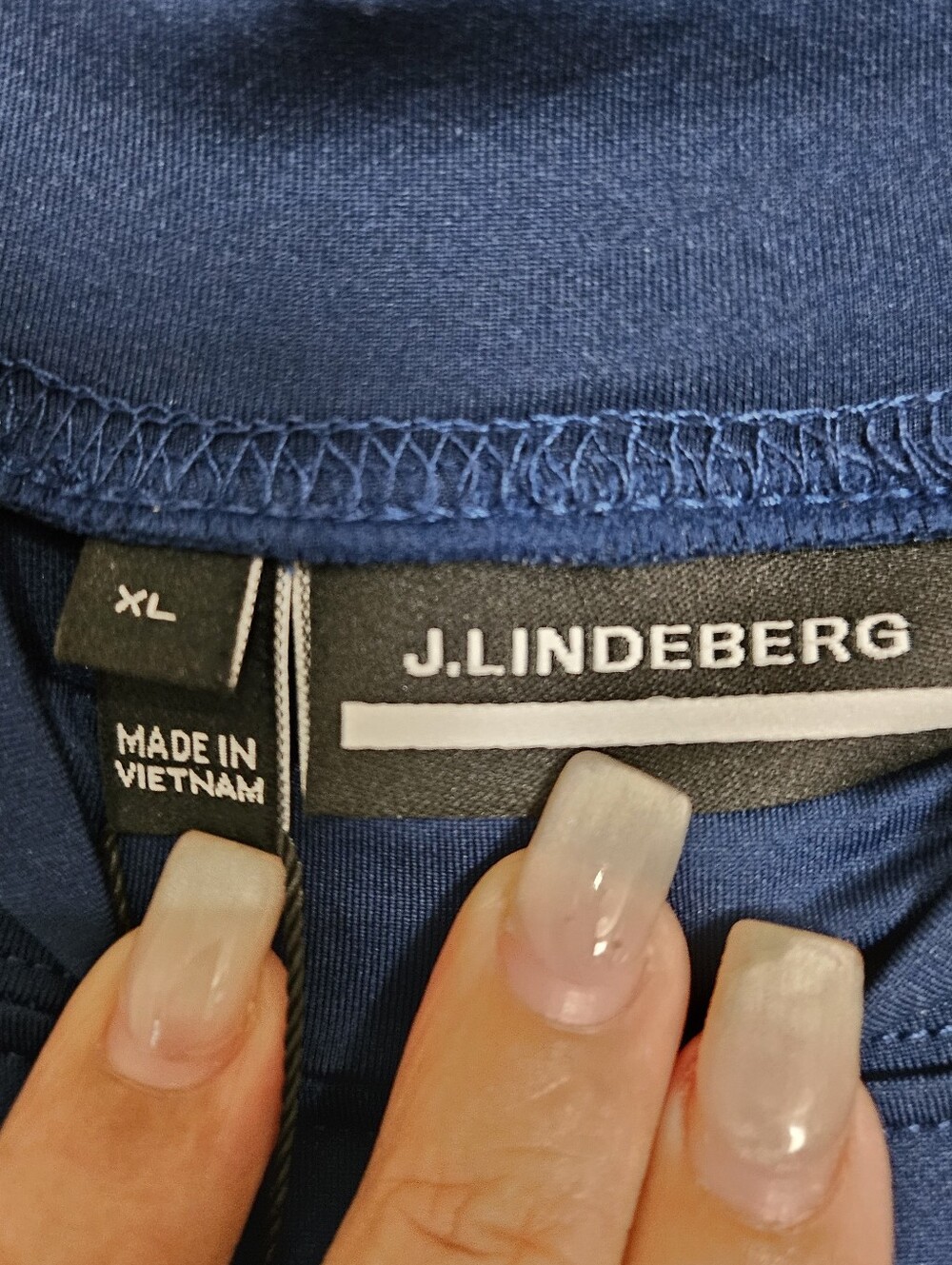 J.Lindeberg Aello Soft Compression Shirt XI Blue Mock Neck Golf Athletic Base. - Picture 6 of 14